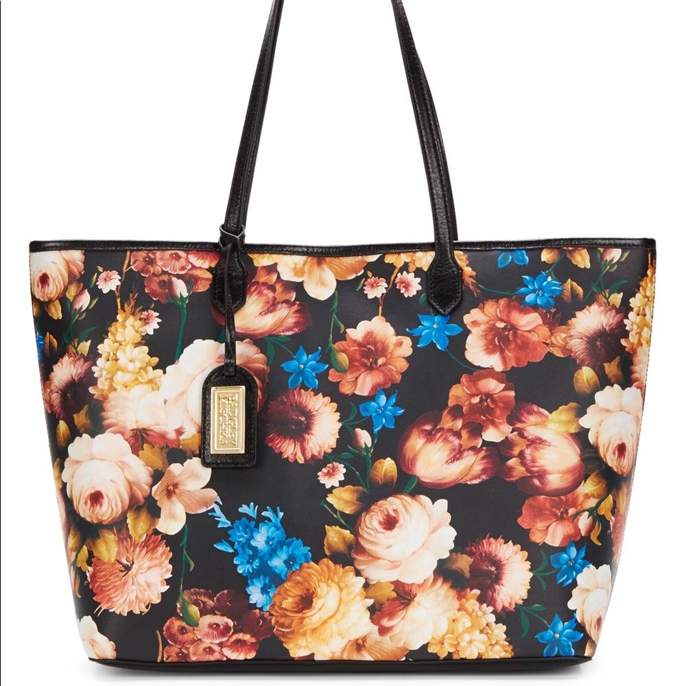 Badgley Mischka Victoria Floral Leather Tote Bag